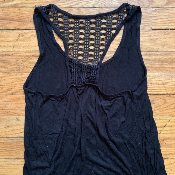 Black Knit Razorback Tank - Picture 3 of 4